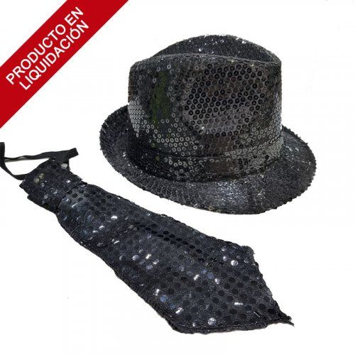 sombrero con cotbata lentejuelas negro 2