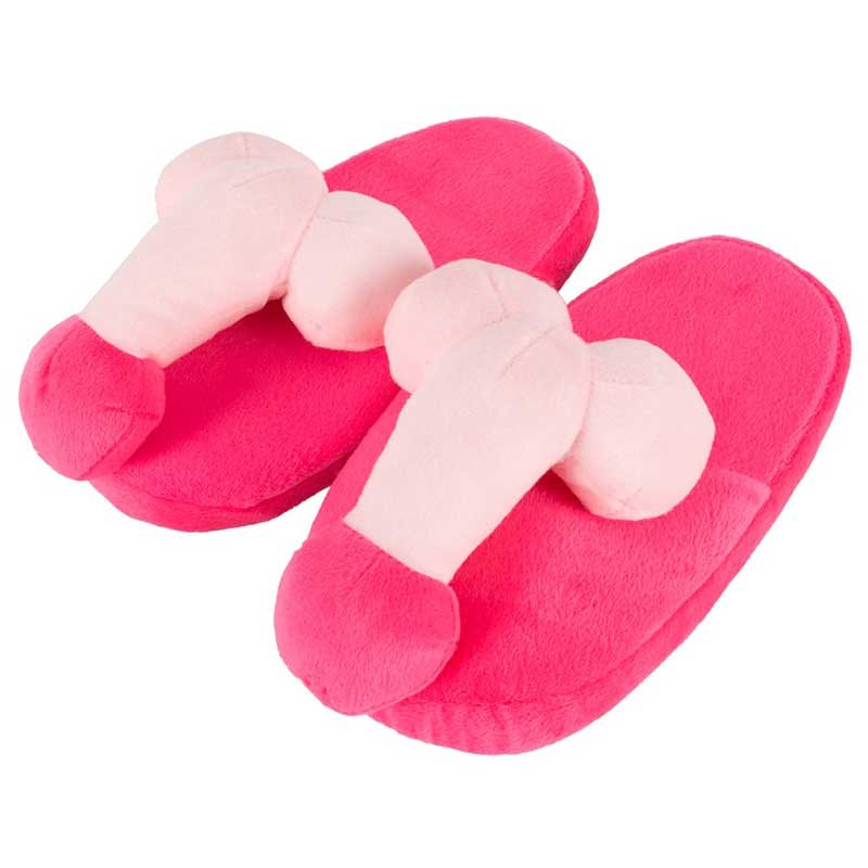 Zapatillas penes peluche rosa