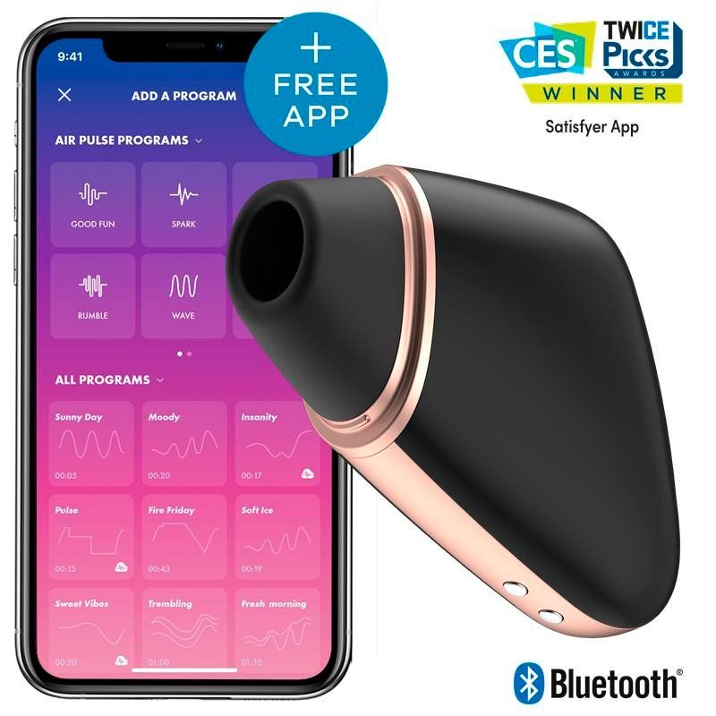 SATISFYER SUCCIONADOR LOVE TRIANGLE APP NEGRO