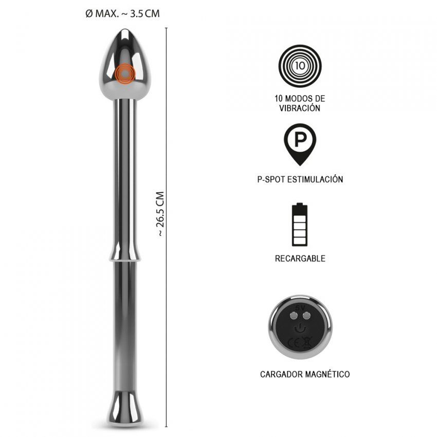 VARILLA ANAL METÁLICA CON VIBRACIÓN