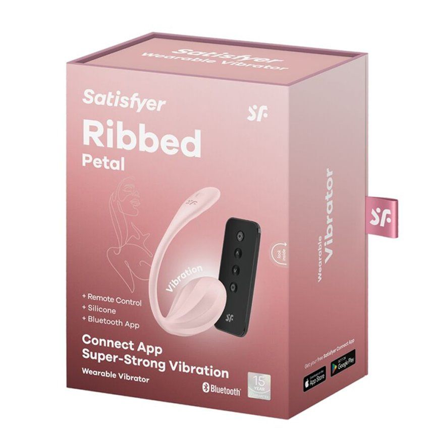 SATISFYER   RIBBED PETAL ESTIMULADOR PUNTO G CONTROL REMOTO ROSA APP GRATUITA