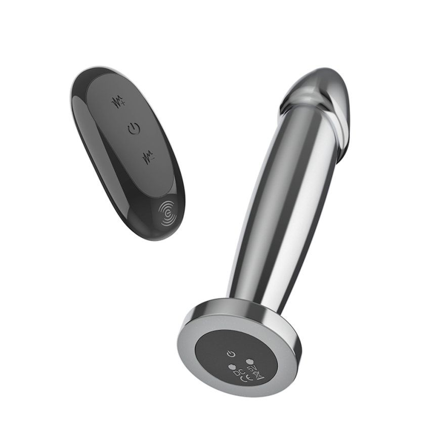 Plug metal forma de dildo