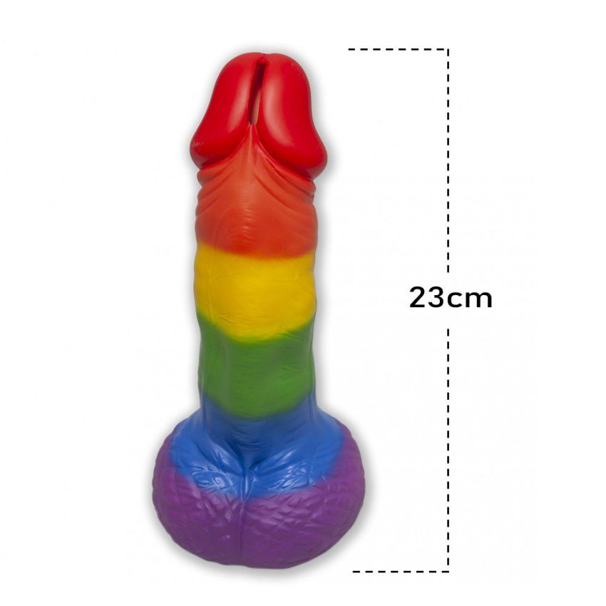 Hucha con forma de pene bandera gay