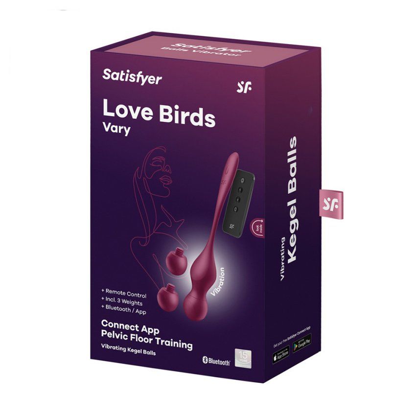 Satisfyer Love Birds Vary Connect App, 29 + 29 + 43 Grams, 3 cabezales