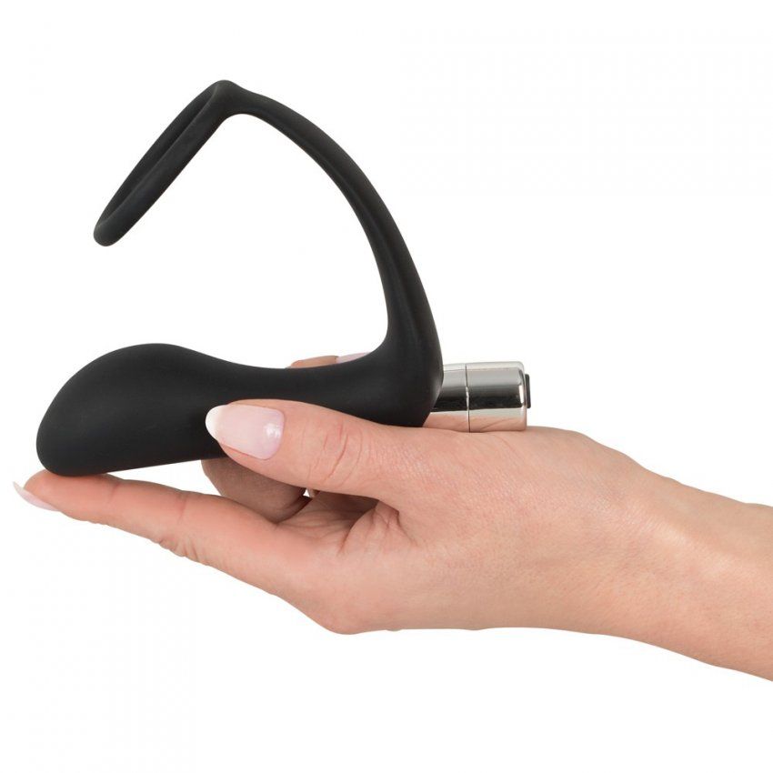 Plug prostático con vibración y anilla para el pene