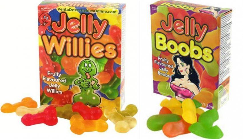 gominolas con forma de pene y tatas