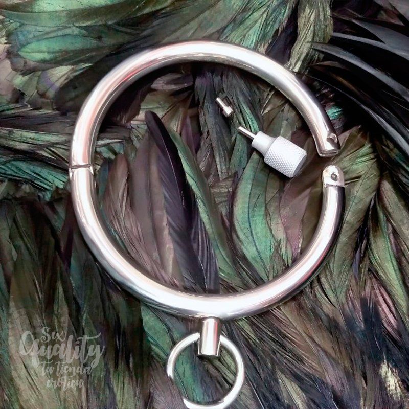 Collar sumisión acero con argolla