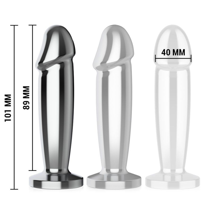 Plug metal forma de dildo