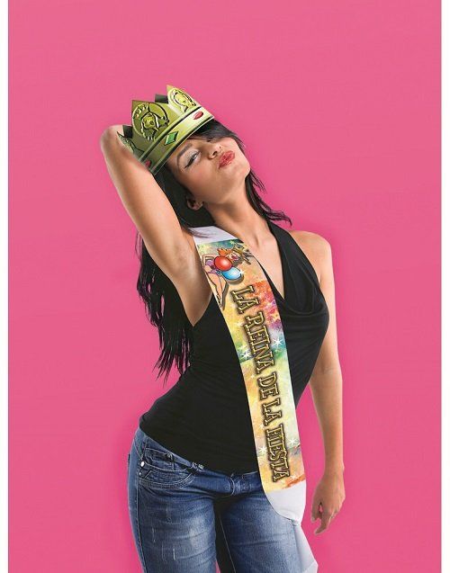 BANDA LA REINA DE LA FIESTA CON CORONA