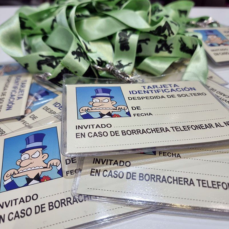 TARJETA DE ACREDITACIÓN DESPEDIDA DE SOLTEROS