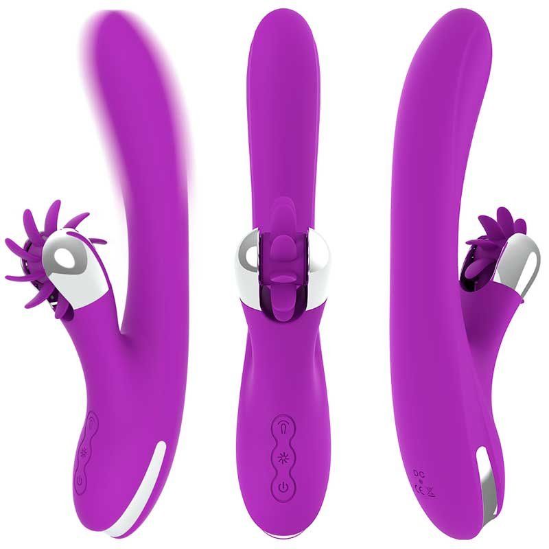 vibrador rabbit con legua rotatoria
