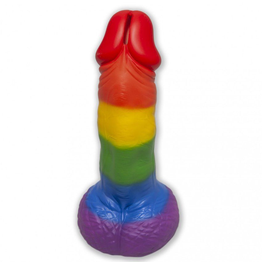 Hucha con forma de pene bandera gay