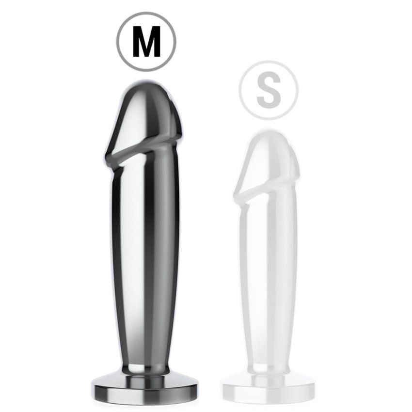 Plug metal forma de dildo