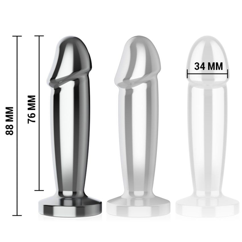Plug metal forma de dildo