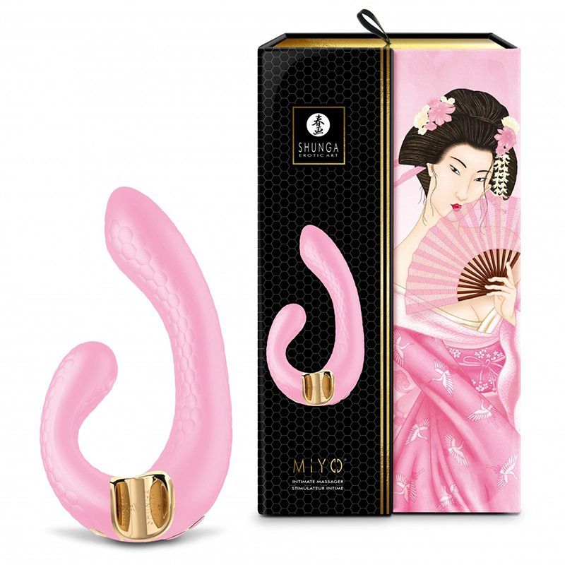 shunga vibrador masajeador miyo rosa