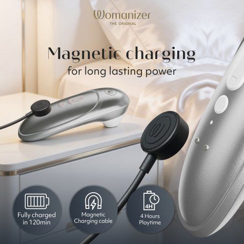 Succionador de clítoris WOMANIZER PRO SILVER GREY