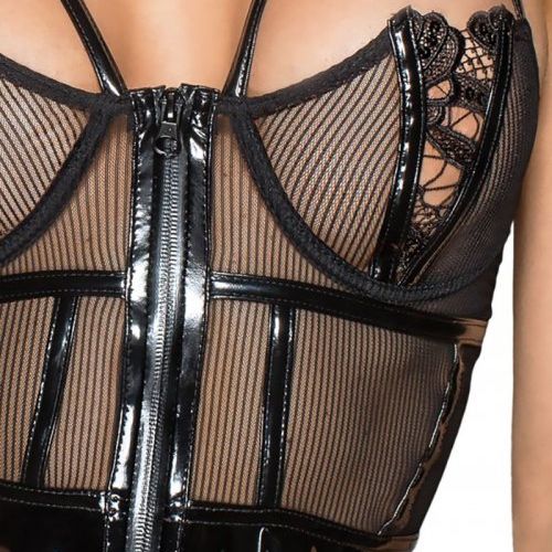 Vestido con bustier en charol