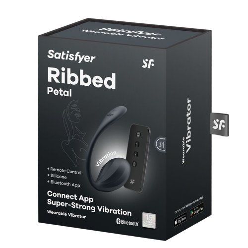 SATISFYER   RIBBED PETAL ESTIMULADOR PUNTO G CONTROL REMOTO NEGRO APP GRATUITA