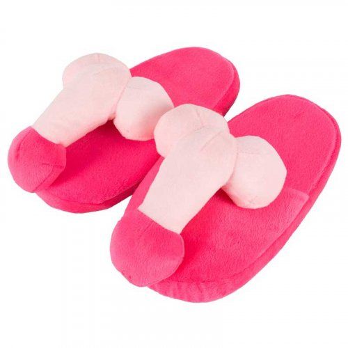zapatillas pene peluche rosa