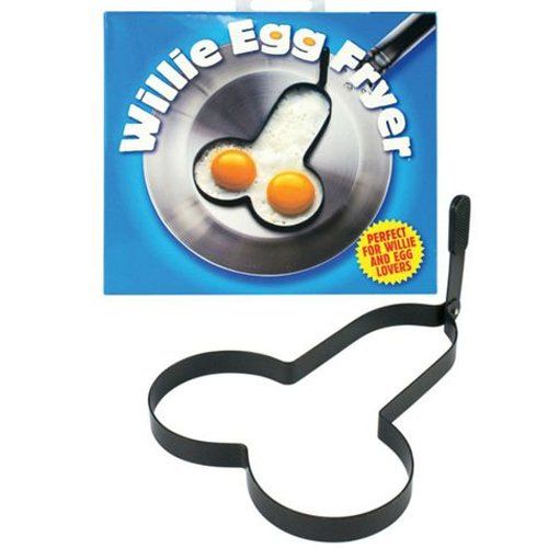 Molde para freír huevos con forma de pene y testículos