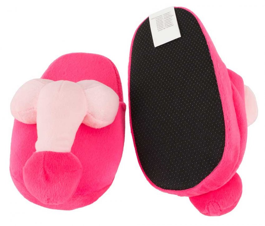 Zapatillas penes peluche rosa